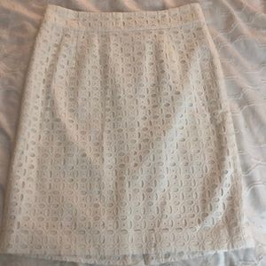 white crochet pencil skirt